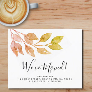 Budget We've Moved Rustic Foliage Announcement 