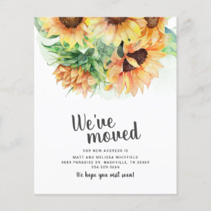 Budget We've Moved Watercoler Sunflower Moving