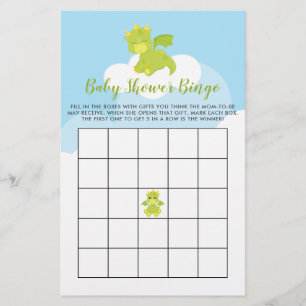 Budget Whimsical Boy Dragon Baby shower Carte de B