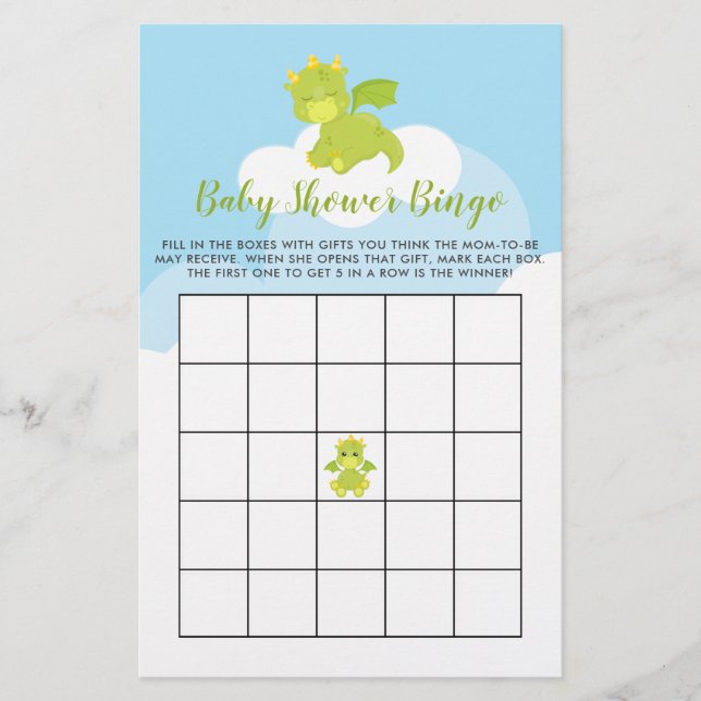 Budget Whimsical Boy Dragon Baby shower Carte de B (Devant)