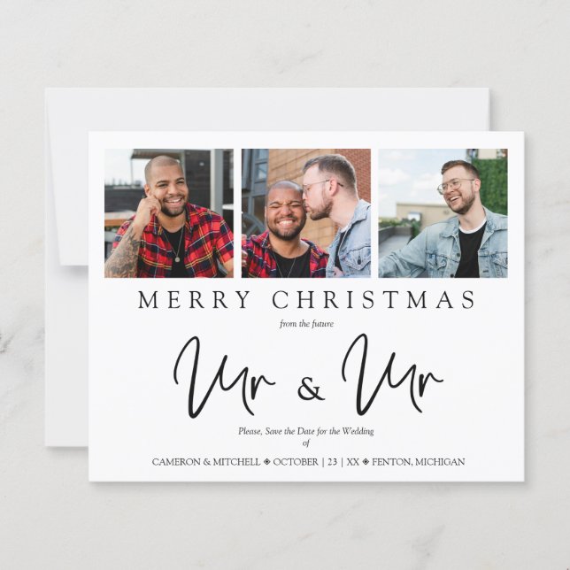 Budget Whimsical MR & MR Christmas Wedding Photo (Front)