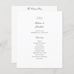 Budget White Elegant Wedding Programme