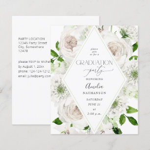Budget White Floral Graduation Party