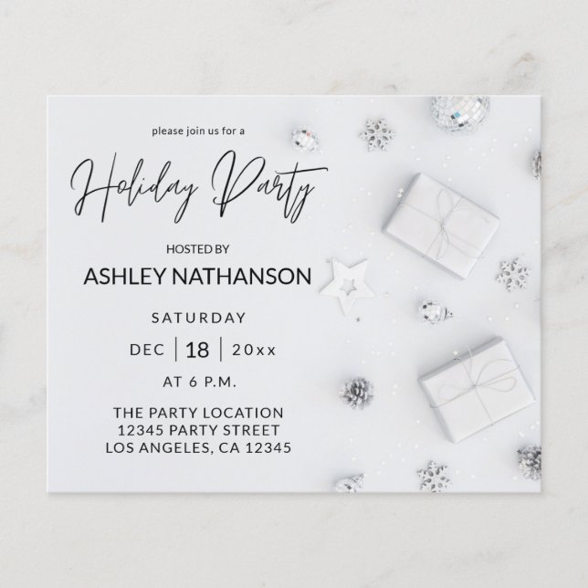 Budget White Pine Holiday Party Flyer (Front)