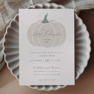 Budget White Pumpkin Fall Baby Shower Invitation