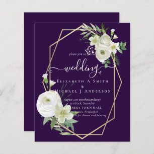 BUDGET White Rose Greenery Gold Wedding