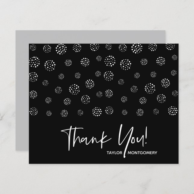 Budget White Script Black Thank You Cards (Front/Back)