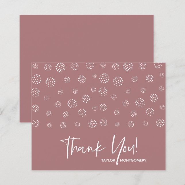 Budget White Script Desert Rose Thank You Cards (Front/Back)