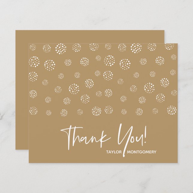 Budget White Script Gold Thank You Cards (Front/Back)
