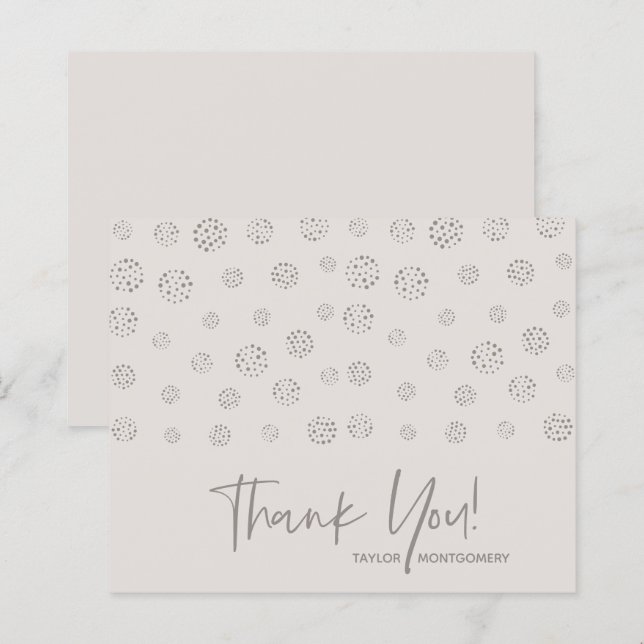 Budget White Script Off-White Thank You Cards (Front/Back)