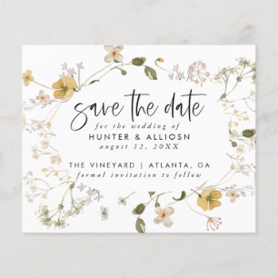 Budget Wild Flower Save the Date