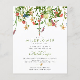Budget Wildflower Baby Shower Invitation