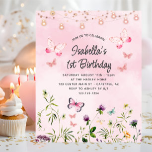 Budget Wildflower Boho 1st Birthday Invitation