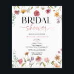Budget Wildflower Field Boho Bridal Shower Invite Flyer<br><div class="desc">This design features a delicate wreath bouquet of hand painted wildflowers and greenery along with a lovely combination of modern and rustic fonts. See the entire collection for more matching items!</div>