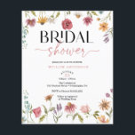 Budget Wildflower Field Boho Bridal Shower Invite Flyer<br><div class="desc">This design features a delicate wreath bouquet of hand painted wildflowers and greenery along with a lovely combination of modern and rustic fonts. See the entire collection for more matching items!</div>