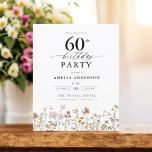 Budget Wildflower Floral 60th Birthday Invitation Flyer<br><div class="desc">Celebrate in style with a garden floral calligraphy 60th birthday invitation, perfect for a milestone event. Featuring vibrant floral designs and elegant calligraphy, this invitation sets a whimsical yet sophisticated tone for your celebration. The lush garden theme blends natural beauty with graceful typography, creating a timeless and inviting look. Ideal...</div>