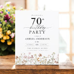 Budget Wildflower Floral 70th Birthday Invitation Flyer<br><div class="desc">Celebrate in style with a garden floral calligraphy 70th birthday invitation, perfect for a milestone event. Featuring vibrant floral designs and elegant calligraphy, this invitation sets a whimsical yet sophisticated tone for your celebration. The lush garden theme blends natural beauty with graceful typography, creating a timeless and inviting look. Ideal...</div>