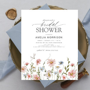 Budget Wildflower Floral Bridal Shower Invitation