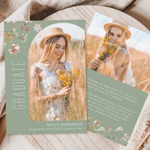 Budget Wildflower Graduation Photo Announcement