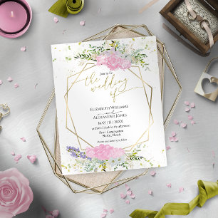 Budget Wildflower Spring Photo Wedding Invitation