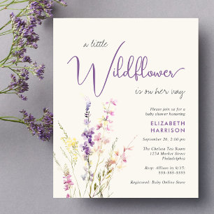 Budget Wildflower Watercolor Baby Shower Invite