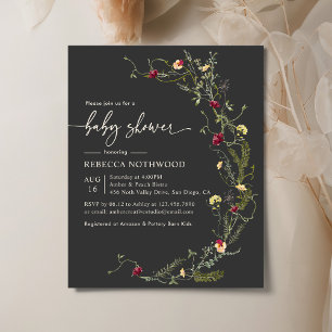 Budget Wildflowers Baby Shower Invitation