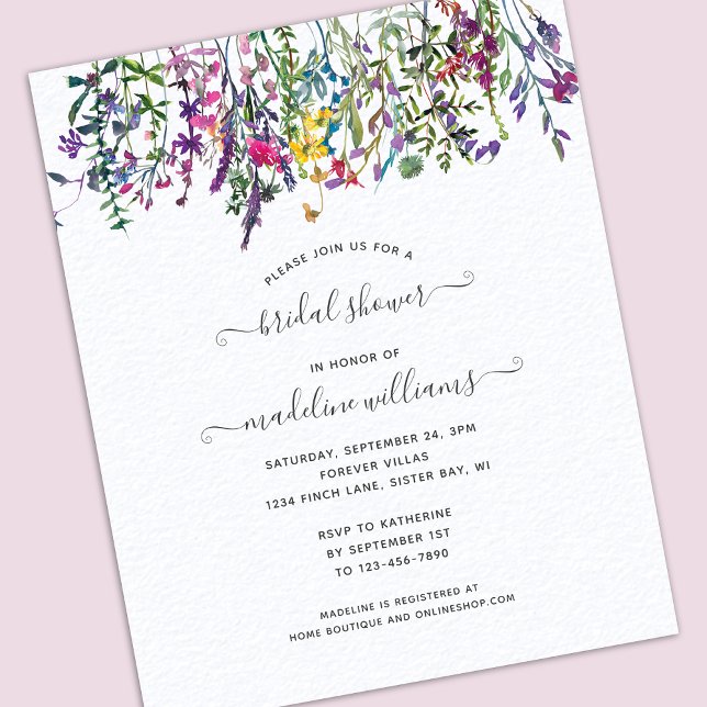 BUDGET Wildflowers Meadow Bridal Shower Invitation (Creator Uploaded)