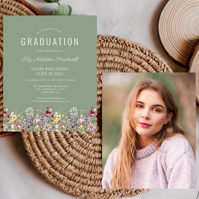 Budget Wildflowers Photo Sage Green Grad Party (Creator Uploaded)