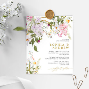 Budget Wilflowers Wedding Invitation