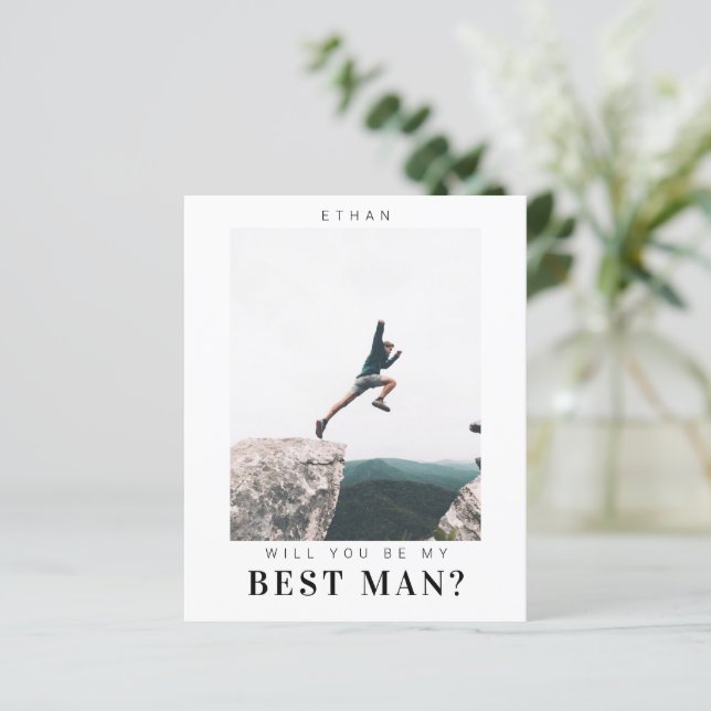 Budget Will you be my Best Man Minimalist Photo (Standing Front)