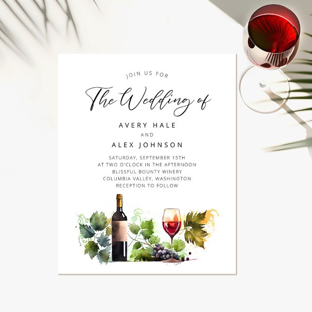Budget Wine Themed Vineyard Wedding Invitation (Creator Uploaded)