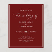 Budget Wine Wedding Invitation  Flyer