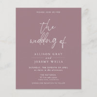 Budget Wine Wedding Invitation
