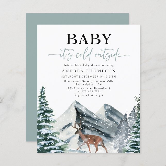 Budget Winter Baby It's Cold Outside Baby Shower (Front/Back)