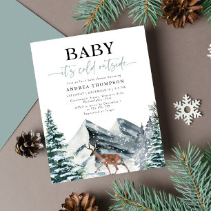 Budget Winter Baby It's Cold Outside Baby Shower Flyer