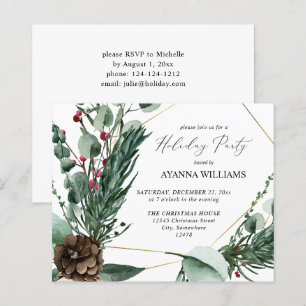 Budget Winter Berries & Pine Holiday Party