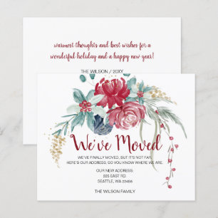 Budget Winter Berries Rustic Moving Carte de vacan