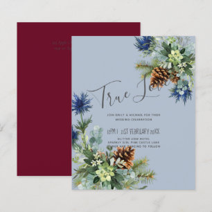 BUDGET  Winter Blue Thistle Eucalyptus Wedding
