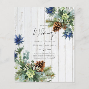 BUDGET  Winter Blue Thistle Wedding