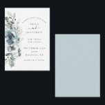 Budget Winter Florals Wedding Save Date Mini  Card<br><div class="desc">Winter Florals Wedding Save The Date. A budget price stylish MINI 3.5” x 2.5” card option to let your guests know your wedding date. Modern watercolor winter foliage and flowers for winter and holiday weddings, in soft teal and powder blue run along the left hand side and typography to the...</div>
