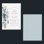 Budget Winter Florals Wedding Save Date Mini  Card<br><div class="desc">Winter Florals Wedding Save The Date. A budget price stylish MINI 3.5” x 2.5” card option to let your guests know your wedding date. Modern watercolor winter foliage and flowers for winter and holiday weddings, in soft teal and powder blue run along the left hand side and typography to the...</div>