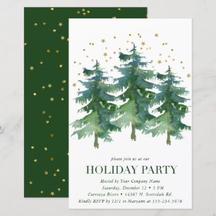 Budget Winter Forest Company Holiday Party Invite