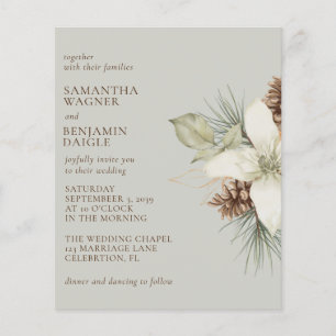 Budget Winter Pine Beige Wedding