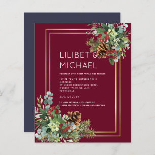 BUDGET  Winter Red Berries Pine Cones Wedding