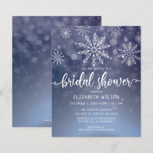 Budget Winter Snowflakes Bridal Shower Invitation