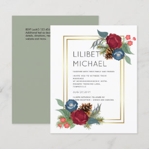 BUDGET  Winter Wedding Burgundy Teal Blue Modern