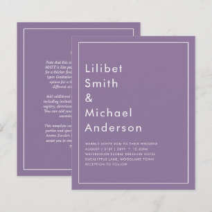 Budget Wisteria Purple Wedding Simple Monochrom