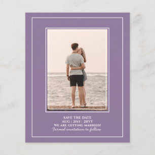 Budget Wisteria Purple Wedding Simple Monochrom Flyer