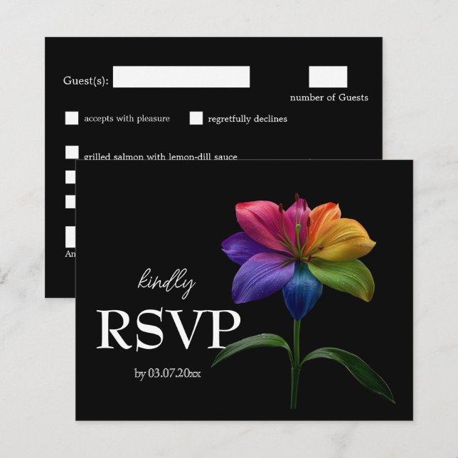 🌈 Budget With Menu RSVP Technicolor Love  (Devant / Derrière)