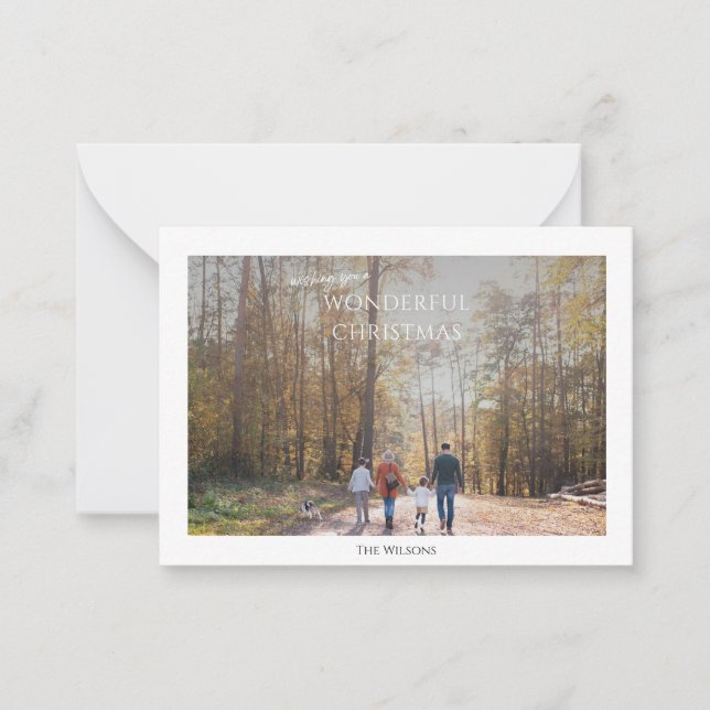 budget wonderful christmas two photo christmas  card (Front)